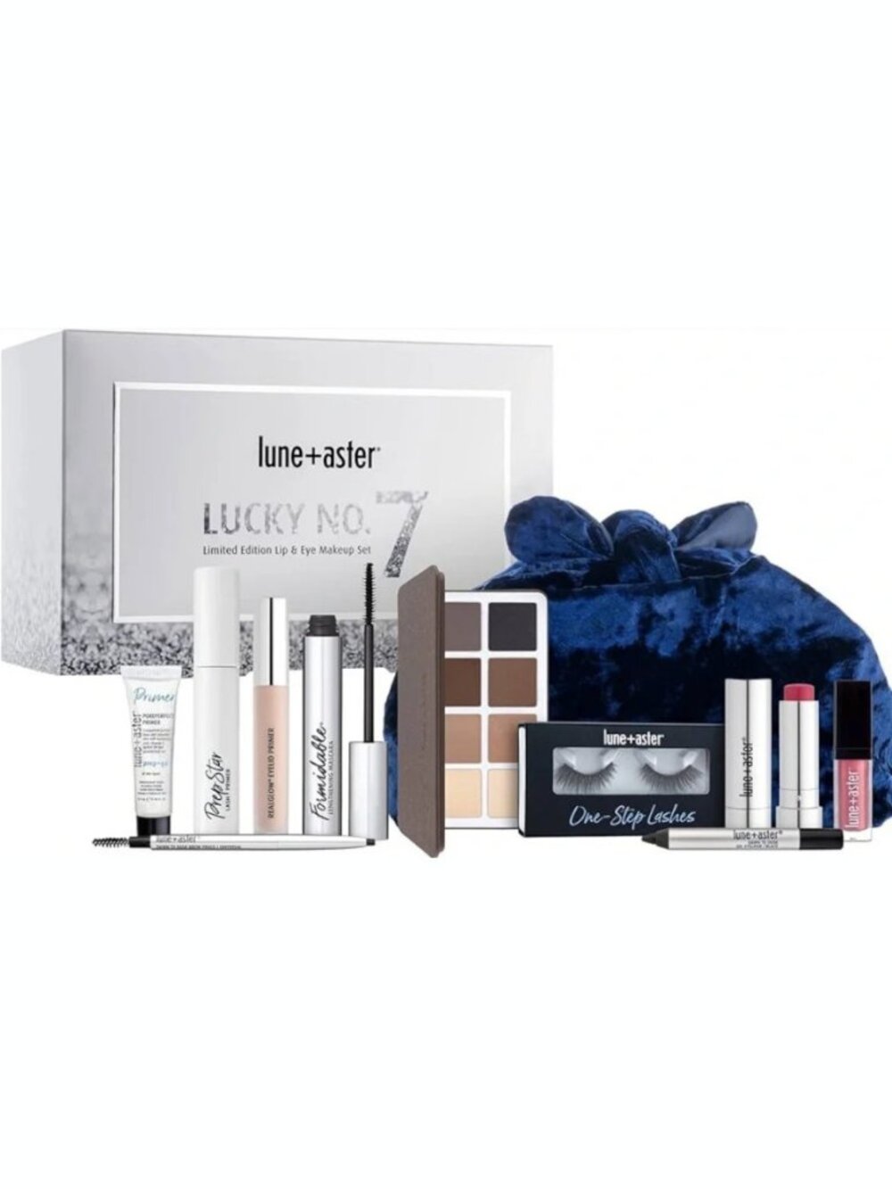 LUNE + ASTER Lucky No. 7 Limited Edition 10 pc Lip & Eye Makeup Set NEW Sealed